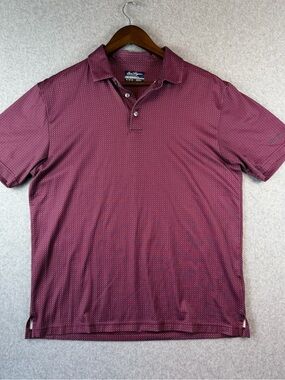 Hogan Men's Burgundy Micro-Pattern Polo